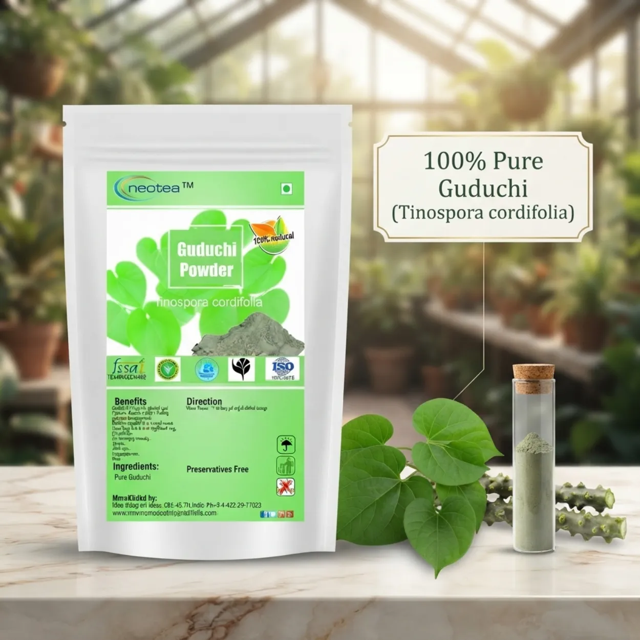 Guduchi Powder 100% Natural Herbal Powder | Giloy Powder | Tinospora Cordifolia | Traditional Ayurvedic Herb for Daily Wellness | Pure & Plant-Based