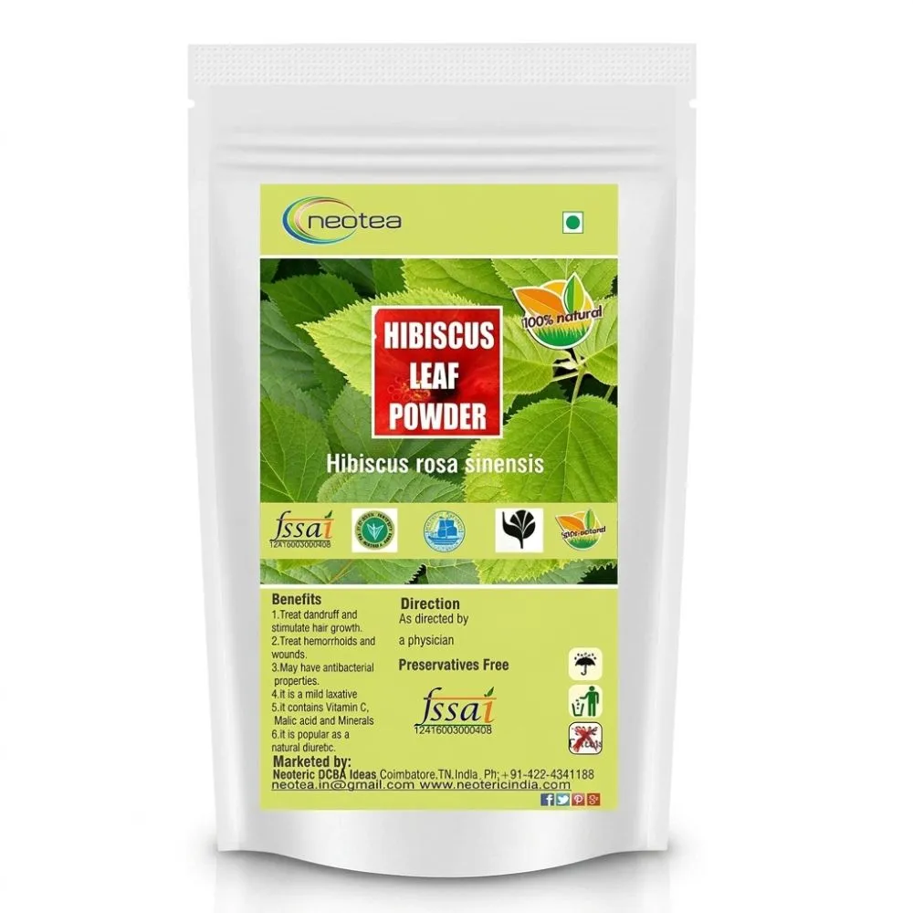 Hibiscus Leaf Powder | 100% Natural Dried Hibiscus Leaves Powder | Herbal Leaf Powder for Traditional Wellness & Personal Care | Pure Plant-Based Ingredient