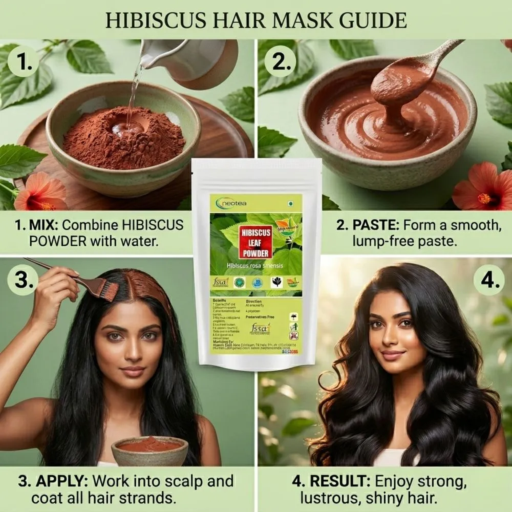 Hibiscus Leaf Powder | 100% Natural Dried Hibiscus Leaves Powder | Herbal Leaf Powder for Traditional Wellness & Personal Care | Pure Plant-Based Ingredient