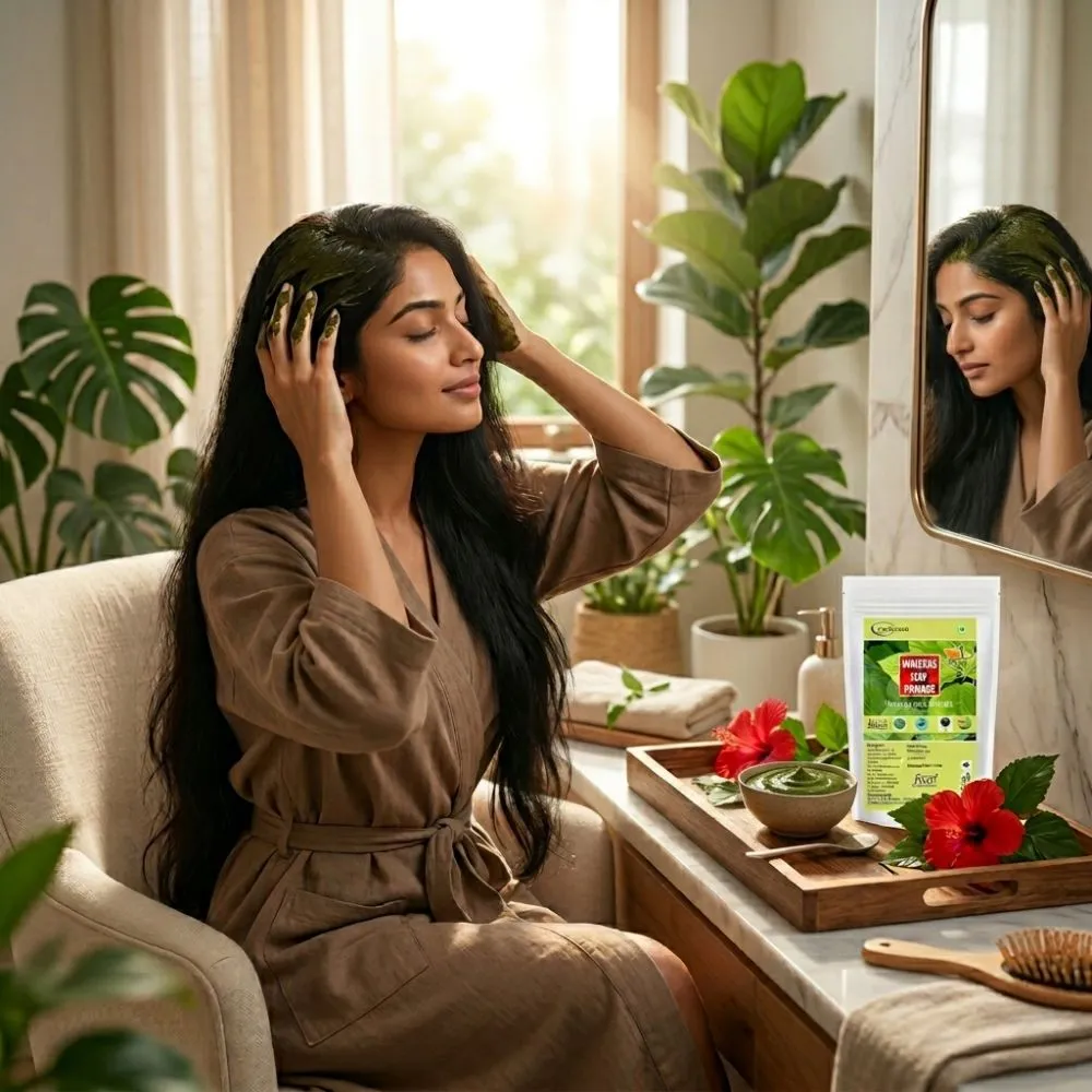 Hibiscus Leaf Powder | 100% Natural Dried Hibiscus Leaves Powder | Herbal Leaf Powder for Traditional Wellness & Personal Care | Pure Plant-Based Ingredient