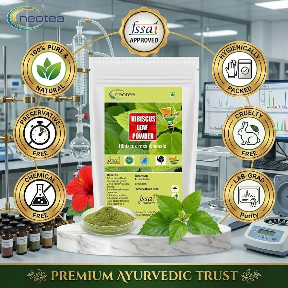 Hibiscus Leaf Powder | 100% Natural Dried Hibiscus Leaves Powder | Herbal Leaf Powder for Traditional Wellness & Personal Care | Pure Plant-Based Ingredient