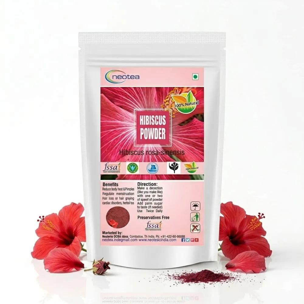 Hibiscus Flower Powder 100% Natural Dried Hibiscus Flowers | Herbal Floral Powder for Hair & Skin Care, DIY Face & Hair Packs, Natural Wellness & Beauty Care