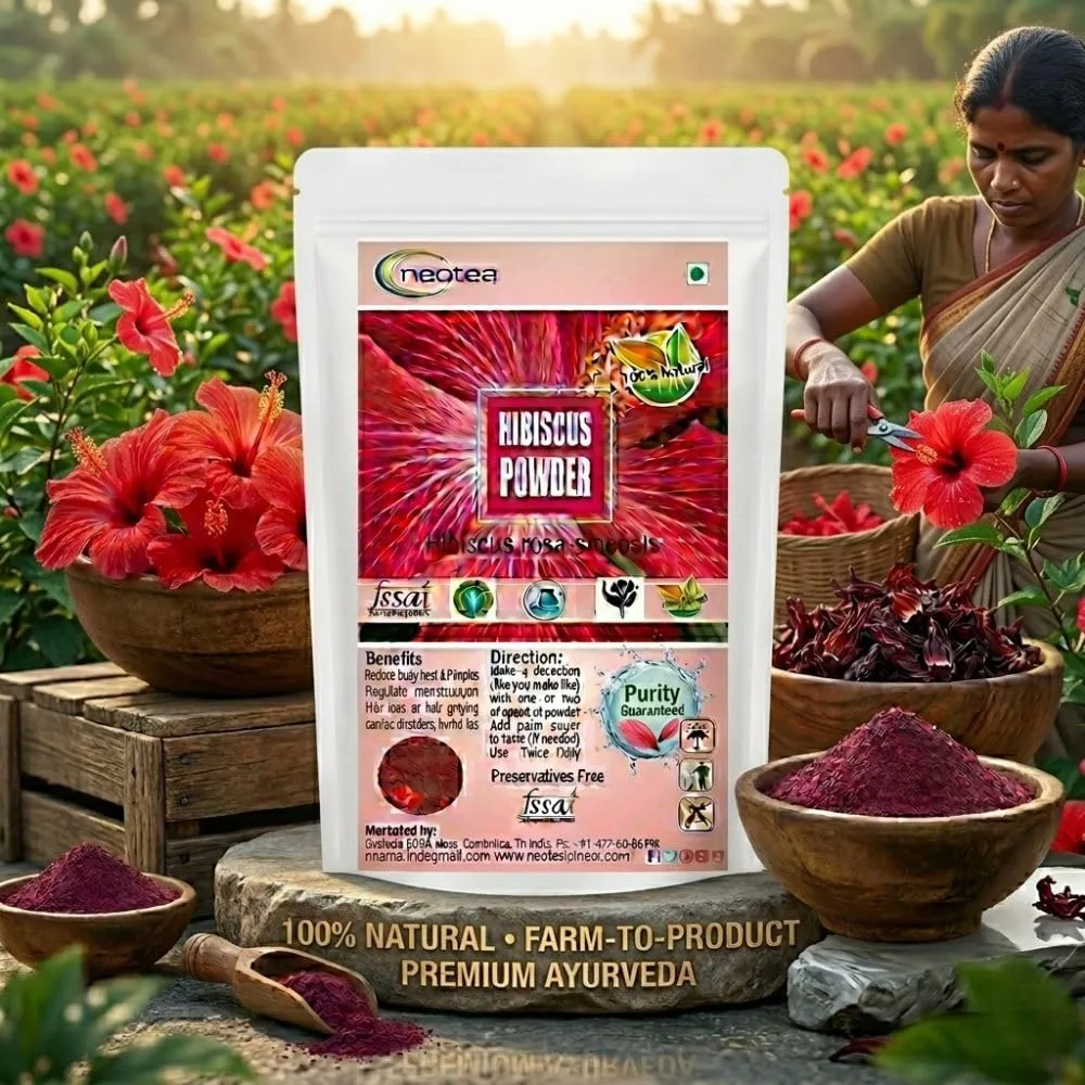 Hibiscus Flower Powder 100% Natural Dried Hibiscus Flowers | Herbal Floral Powder for Hair & Skin Care, DIY Face & Hair Packs, Natural Wellness & Beauty Care