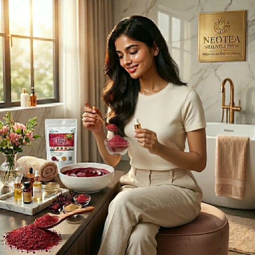 Hibiscus Flower Powder 100% Natural Dried Hibiscus Flowers | Herbal Floral Powder for Hair & Skin Care, DIY Face & Hair Packs, Natural Wellness & Beauty Care