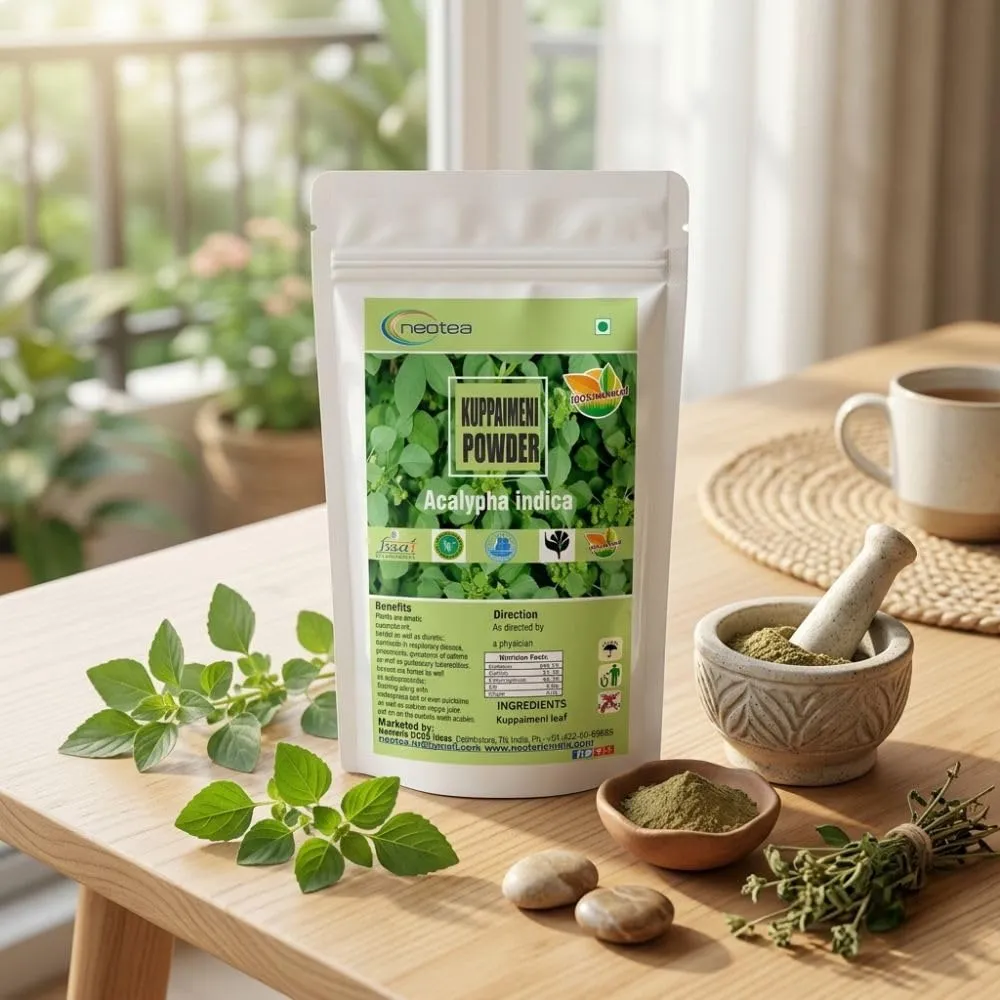 Indian Acalypha Indica | Kuppaimeni Leaf Powder 300 GM | Ayurveda Herbal Skin & Hair Care | 100% Natural & Chemical-Free | Helps in Skin Allergy, Pimples, and Detox | Pure Indian Nettle Powder