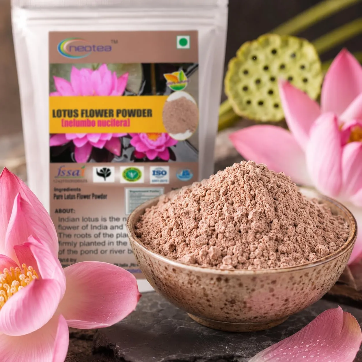 Lotus Flower Petal Powder | Kamal Phool Thamarai Poo | Nelumbo Nucifera | 100% Pure & Natural for Face, Skin & Hair | Hygienically Processed | Herbal Hair Care & Skin Care Solution