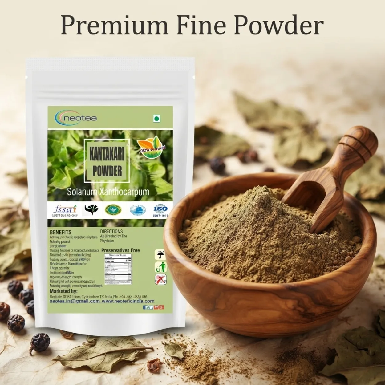 Kantakari Powder 100% Natural Herbal Powder | Kantakari Ayurvedic Herb | Traditional Indian Herb for Daily Wellness | Fine Ground Herbal Powder