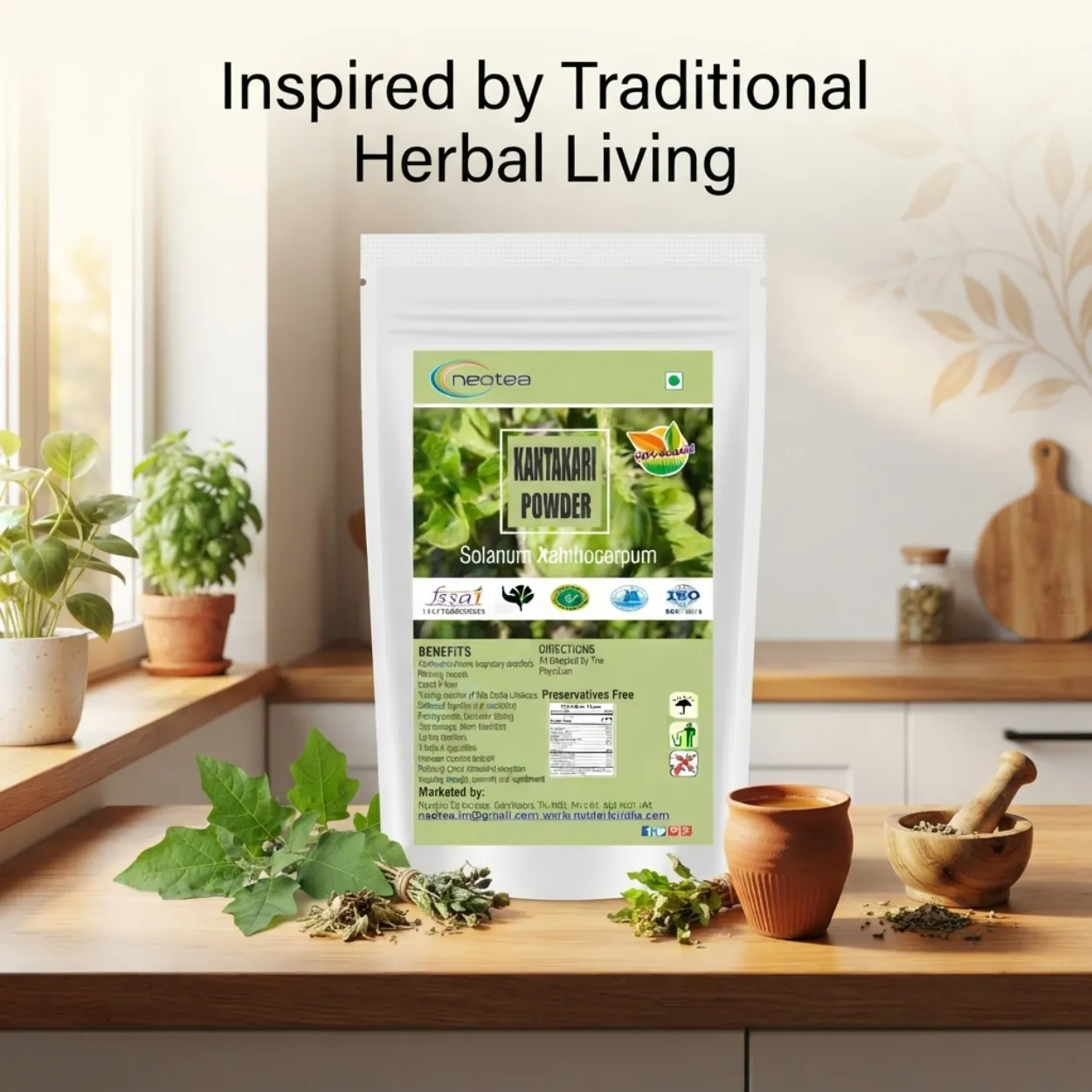 Kantakari Powder 100% Natural Herbal Powder | Kantakari Ayurvedic Herb | Traditional Indian Herb for Daily Wellness | Fine Ground Herbal Powder
