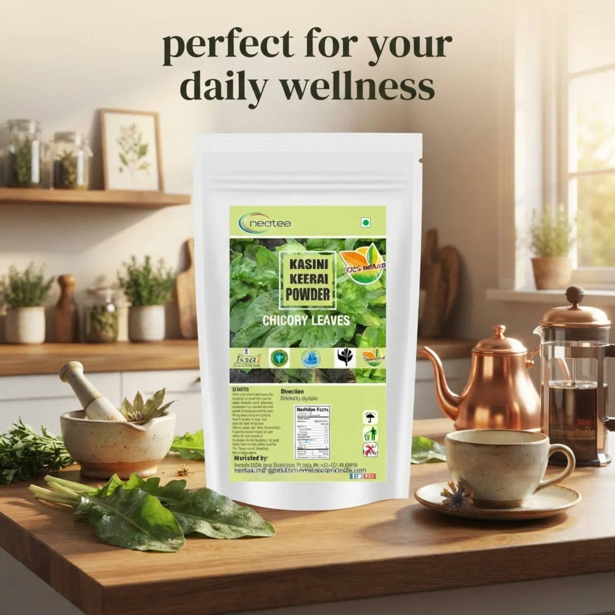 Kasini Keerai Powder | Chicory Greens Powder | Cichorium Intybus Leaf Powder | 100% Natural Herbal Powder | Traditional Wellness Ingredient | Easy to Use