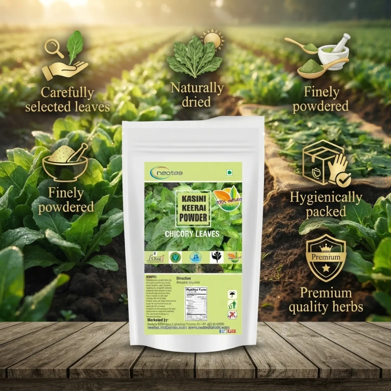 Kasini Keerai Powder | Chicory Greens Powder | Cichorium Intybus Leaf Powder | 100% Natural Herbal Powder | Traditional Wellness Ingredient | Easy to Use