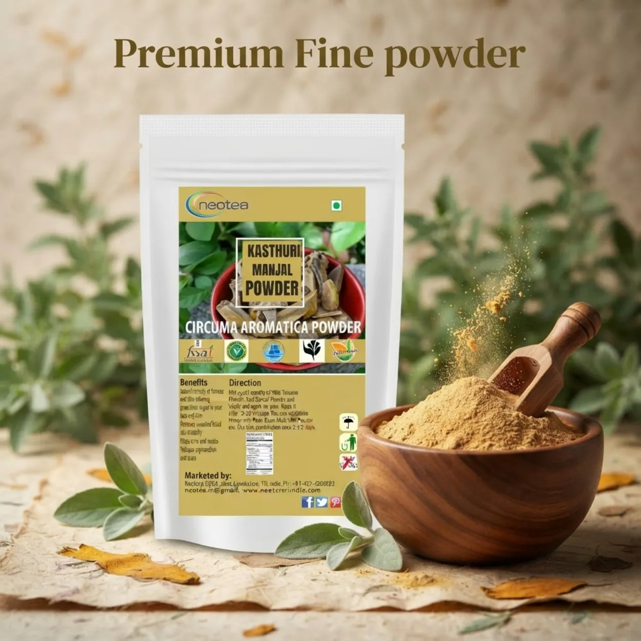 Kasthuri Manjal Powder 100% Natural Wild Turmeric Kasturi Haldi Powder for Skin Care, Traditional Herbal Beauty Care, Face Pack & Bath Rituals, Pure Kasthuri Manjal