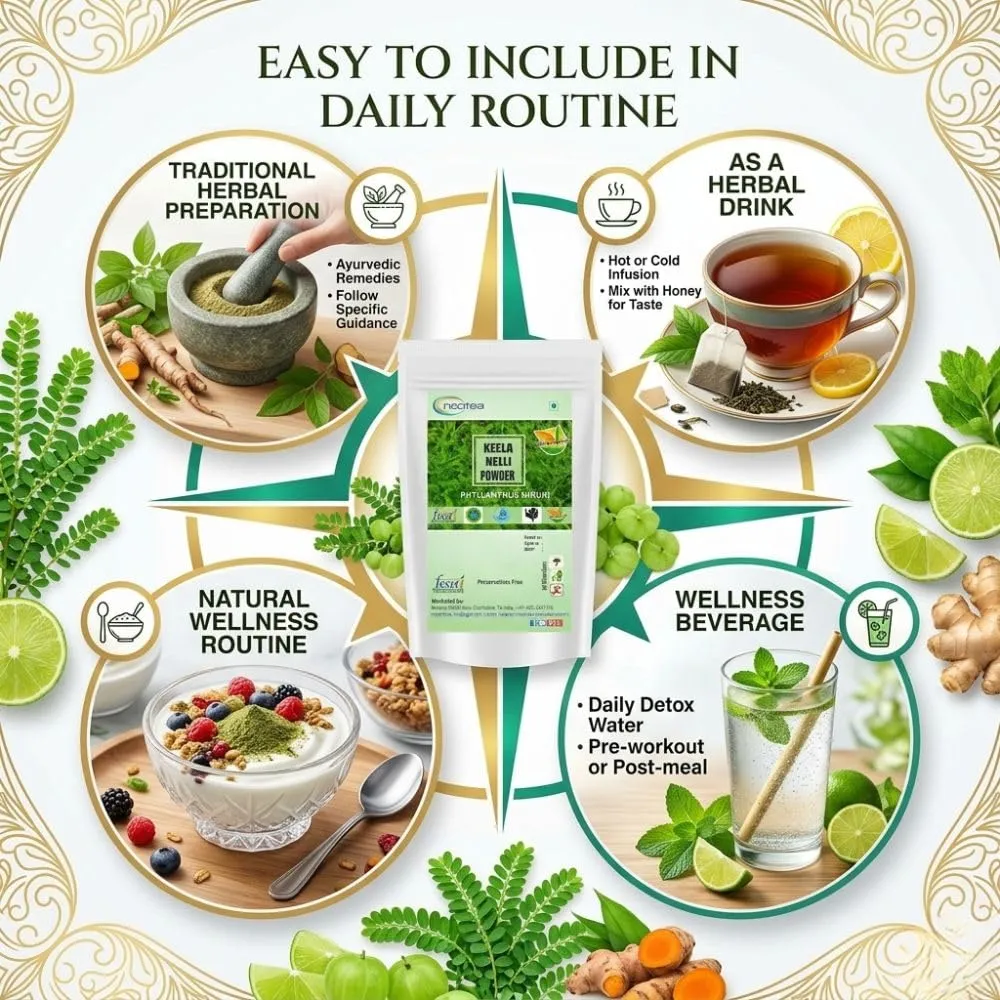 Keelanelli Powder | 100% Natural Pure Keelanelli Herb | Bhumyamalaki Powder | Phyllanthus Niruri | Traditional Ayurvedic Herbal Powder | No Preservatives