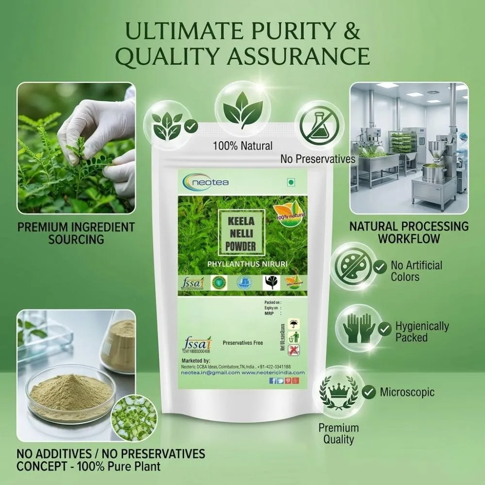 Keelanelli Powder | 100% Natural Pure Keelanelli Herb | Bhumyamalaki Powder | Phyllanthus Niruri | Traditional Ayurvedic Herbal Powder | No Preservatives