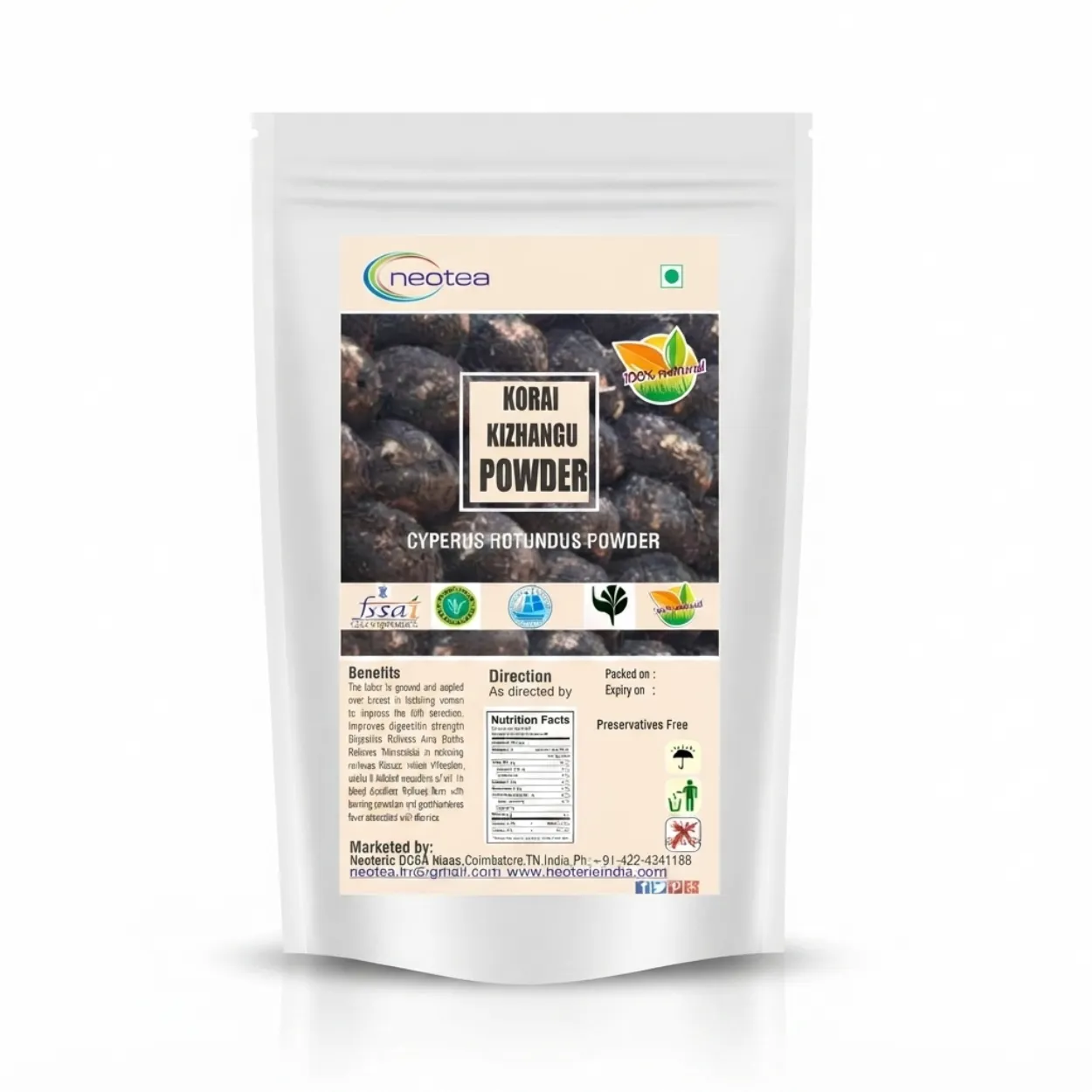 Korai Kizhangu Powder | Nut Grass Root Powder | Cyperus Rotundus | Natural Herbal Powder | Traditional Ayurvedic Ingredient | Fine Ground | 100% Pure