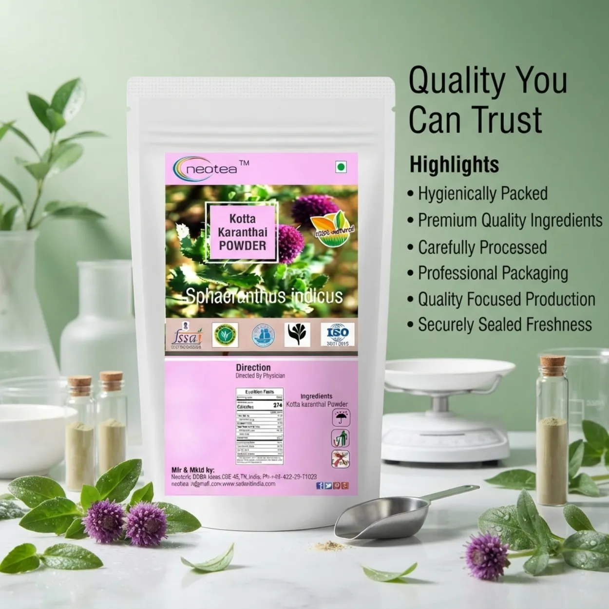 Kotta Karanthai Powder | Natural Herbal Powder | Traditional Indian Herb | Pure Kotta Karanthai | Ayurvedic Wellness Ingredient | 100% Natural