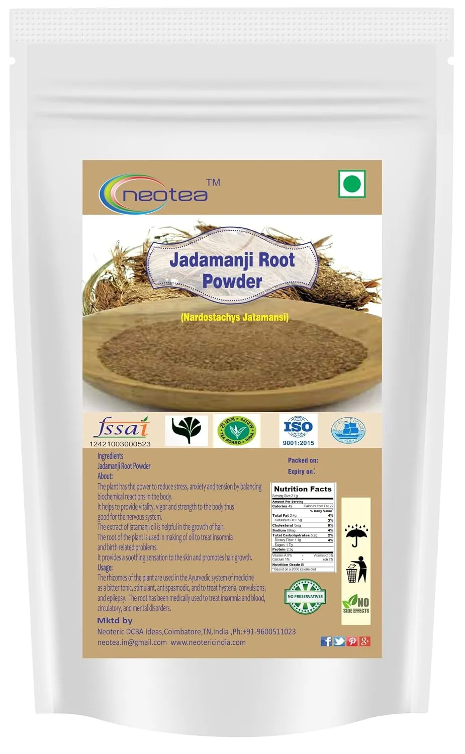 Jadamanji Root Powder | 100% Natural Dried Jadamanji Root | Finely Ground Herbal Powder | Traditionally Used Botanical Ingredient | Pure & Carefully Processed