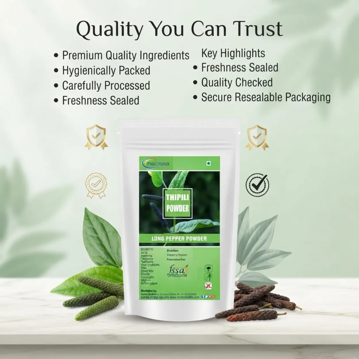Long Pepper Powder | Pippali Powder | Indian Long Pepper Spice | Natural Herbal Powder for Traditional Recipes & Wellness | Premium Quality | 100% Natural