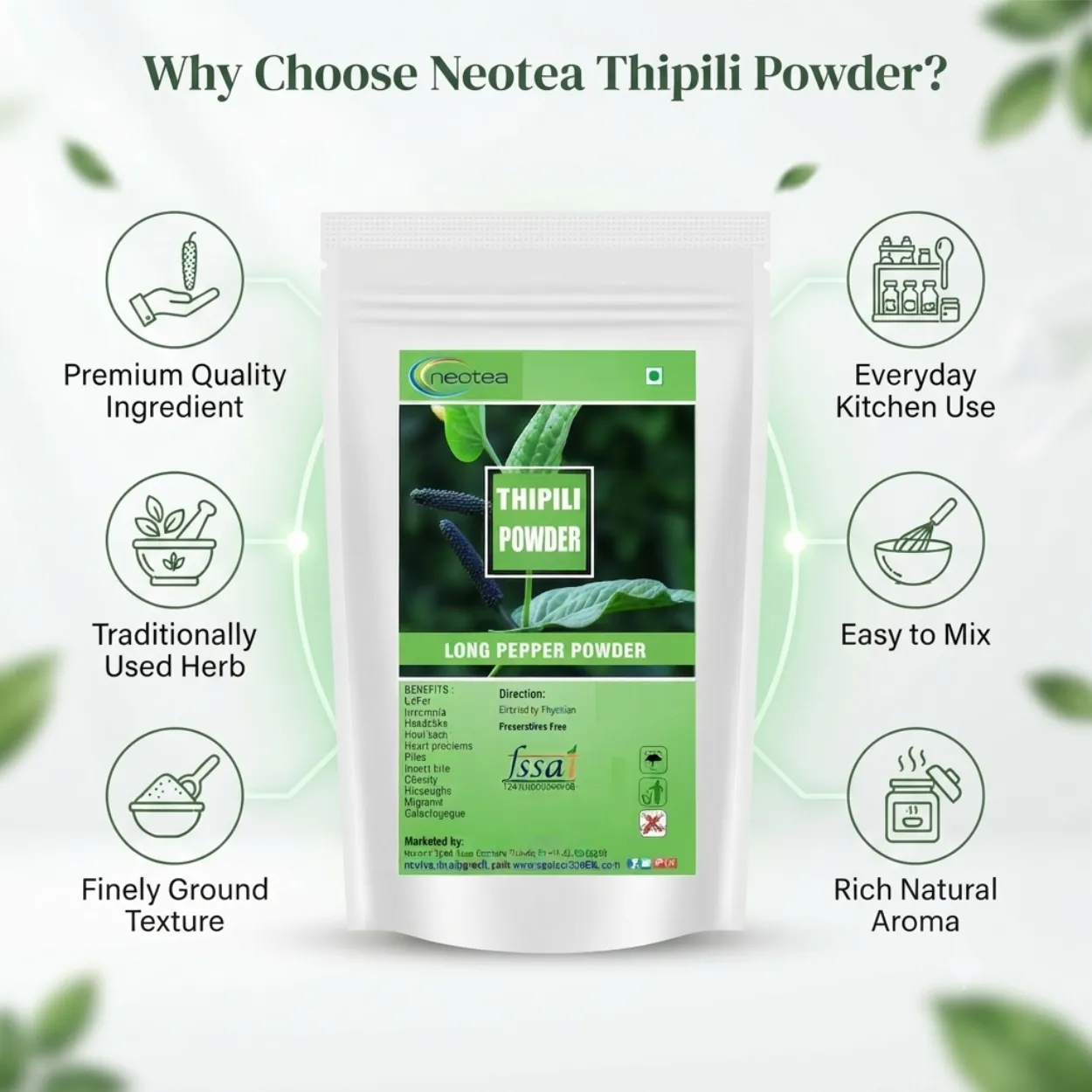 Long Pepper Powder | Pippali Powder | Indian Long Pepper Spice | Natural Herbal Powder for Traditional Recipes & Wellness | Premium Quality | 100% Natural