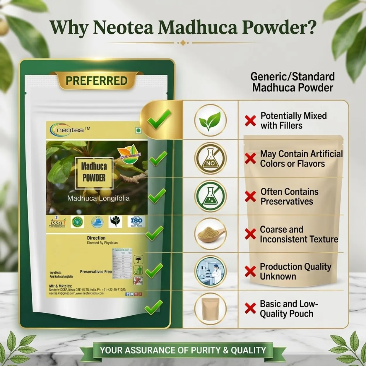 Madhuca Powder 100% Natural Mahua Powder | Madhuca Longifolia Dried Flower Powder | Traditional Herbal Ingredient for Wellness, Natural Nutrition & Daily Lifestyle