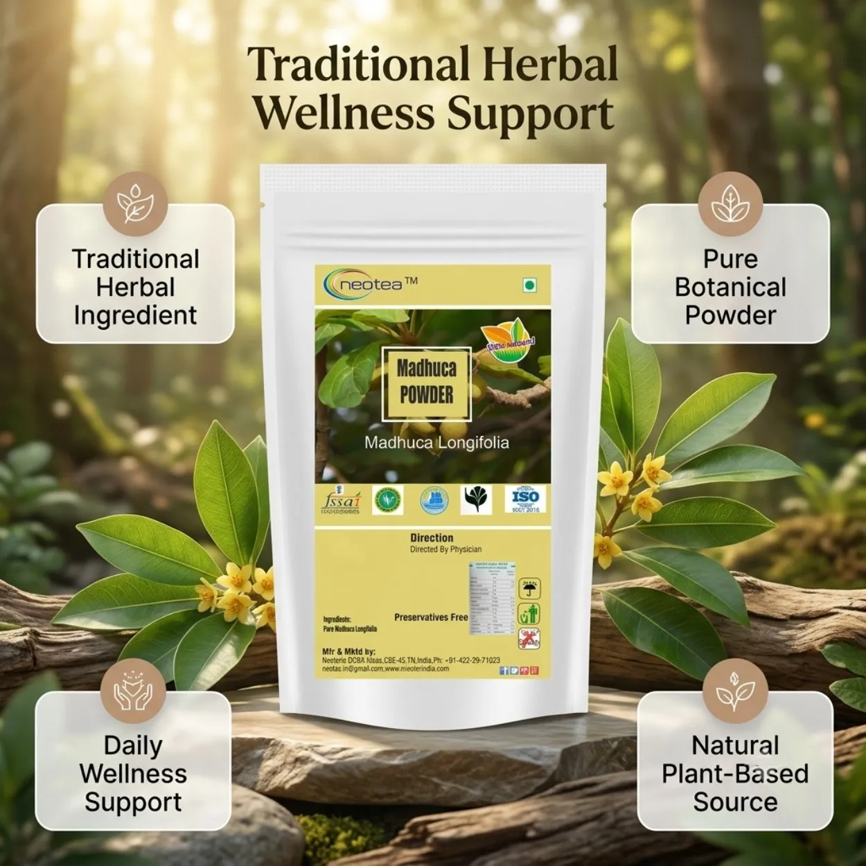 Madhuca Powder 100% Natural Mahua Powder | Madhuca Longifolia Dried Flower Powder | Traditional Herbal Ingredient for Wellness, Natural Nutrition & Daily Lifestyle