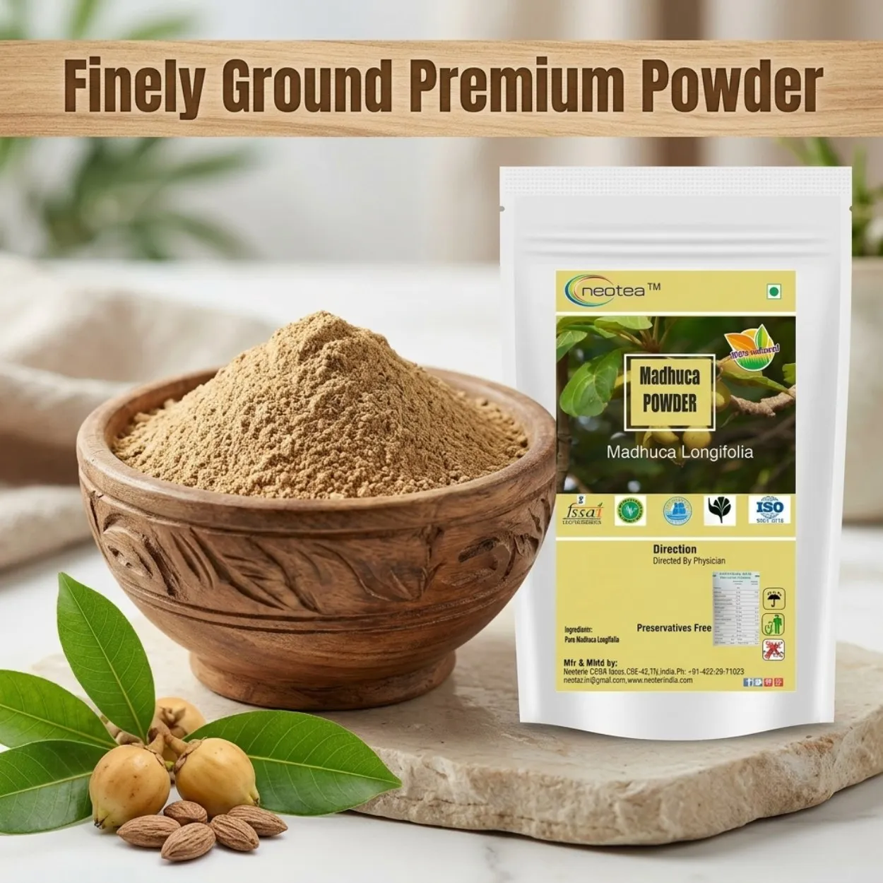 Madhuca Powder 100% Natural Mahua Powder | Madhuca Longifolia Dried Flower Powder | Traditional Herbal Ingredient for Wellness, Natural Nutrition & Daily Lifestyle