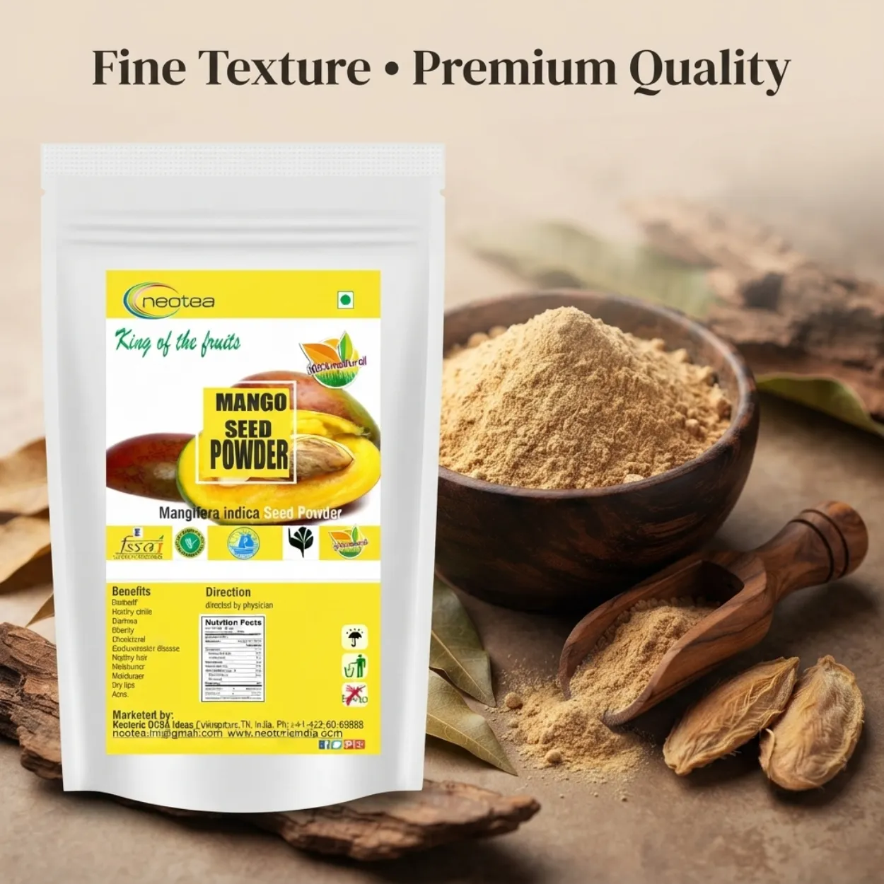 Mango Seed Powder 100% Natural & Pure, Dried Mango Kernel Powder, Traditional Herbal Ingredient for Daily Wellness, Smoothies, Drinks & Home Use