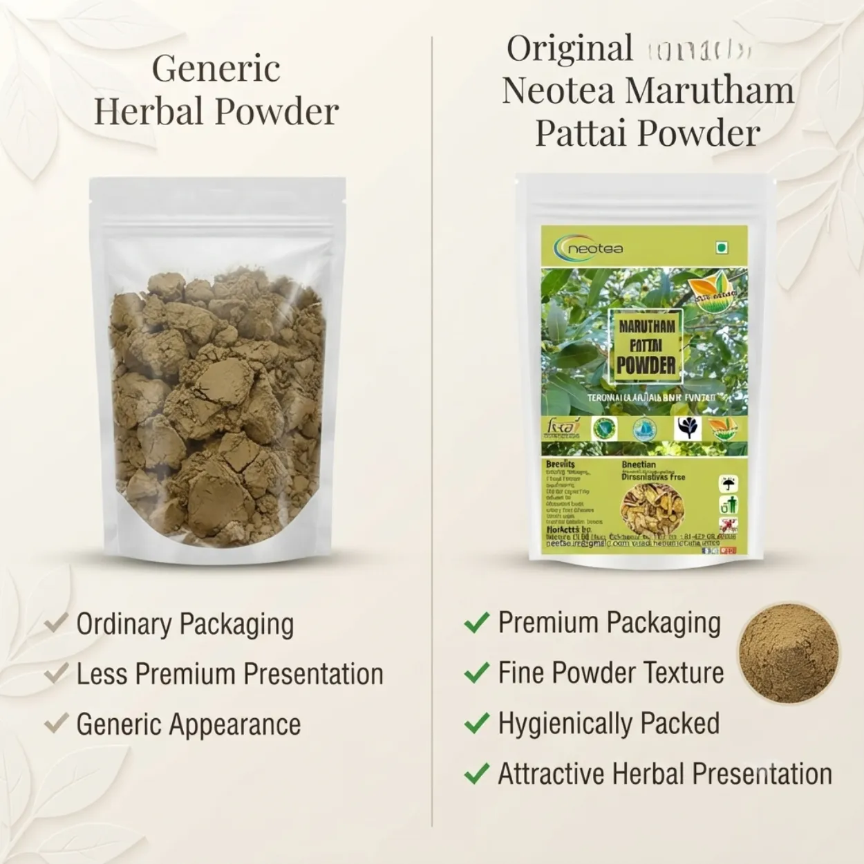 Marutham Pattai Powder | Marutham Pattai Herbal Powder | Terminalia Arjuna Bark Powder | Natural Ayurvedic Herb | Traditionally Used Herbal Ingredient