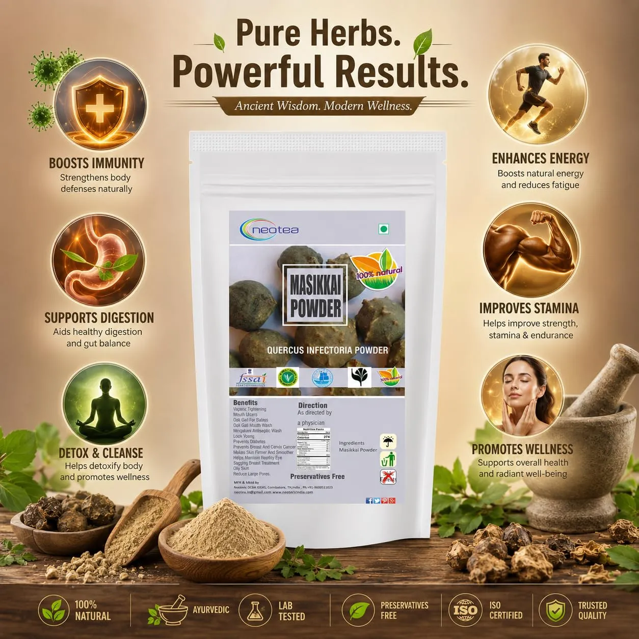 Masikkai Powder | Natural Masikkai Herbal Powder | Traditional Ayurvedic Ingredient | Pure Fine Powder for Traditional Wellness & Personal Care | 100% Natural