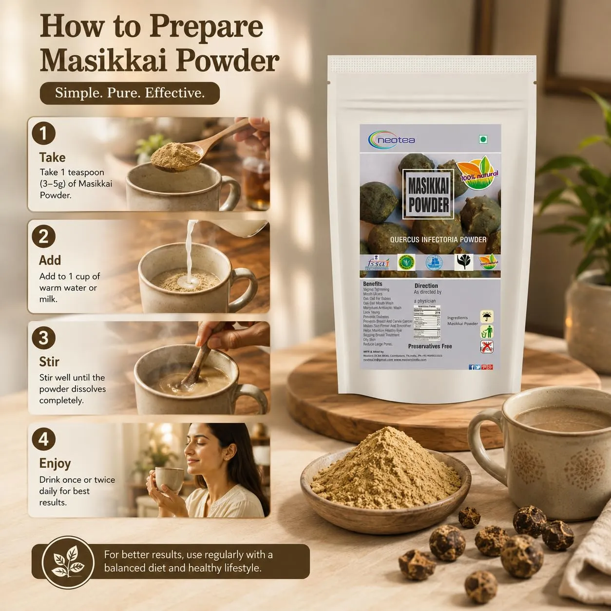 Masikkai Powder | Natural Masikkai Herbal Powder | Traditional Ayurvedic Ingredient | Pure Fine Powder for Traditional Wellness & Personal Care | 100% Natural