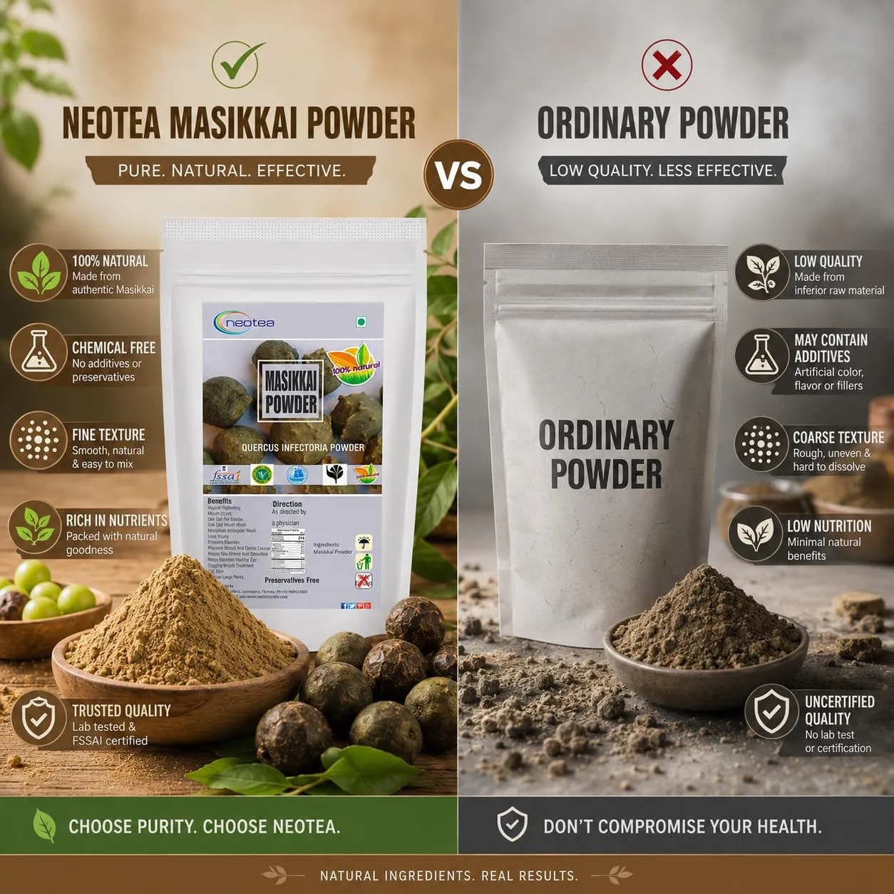 Masikkai Powder | Natural Masikkai Herbal Powder | Traditional Ayurvedic Ingredient | Pure Fine Powder for Traditional Wellness & Personal Care | 100% Natural