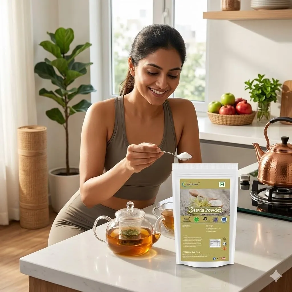 Stevia Powder Natural Sweetener, Plant-Based Sweetening Ingredient, Finely Ground Stevia Leaf Powder for Tea, Coffee, Beverages, Desserts & Everyday Food Preparation, 100% Natural