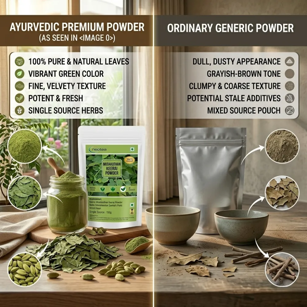 Mudakathan Keerai Powder | Balloon Vine Leaf Powder | Cardiospermum Halicacabum | 100% Natural Herbal Leaf Powder | Traditional Ayurvedic Ingredient