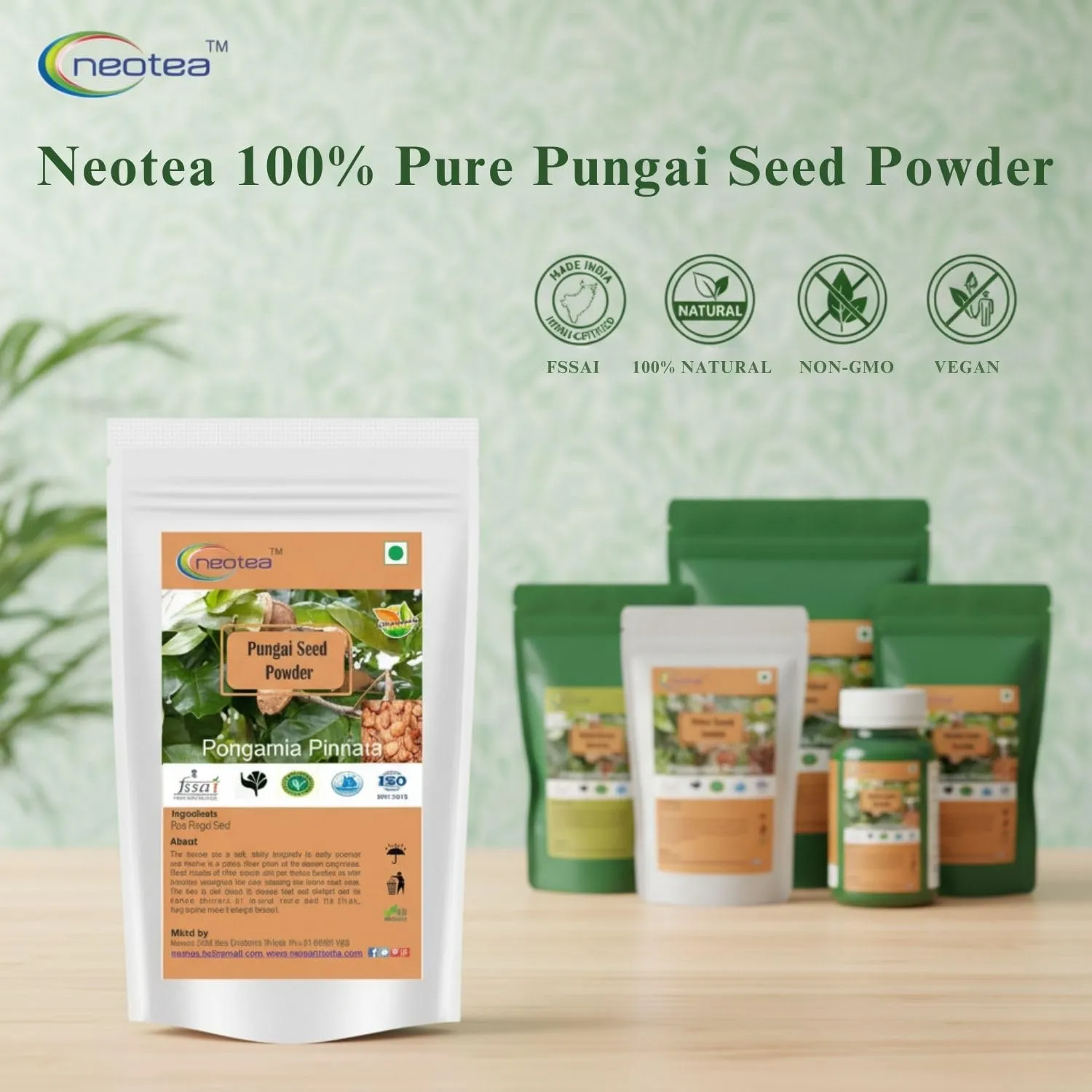 Pungai Seed Powder | Pongamia Pinnata Seed Powder | Finely Ground Natural Herbal Powder | Traditionally Used Botanical Ingredient | For Everyday Herbal & Personal Care Uses | 100% Natural