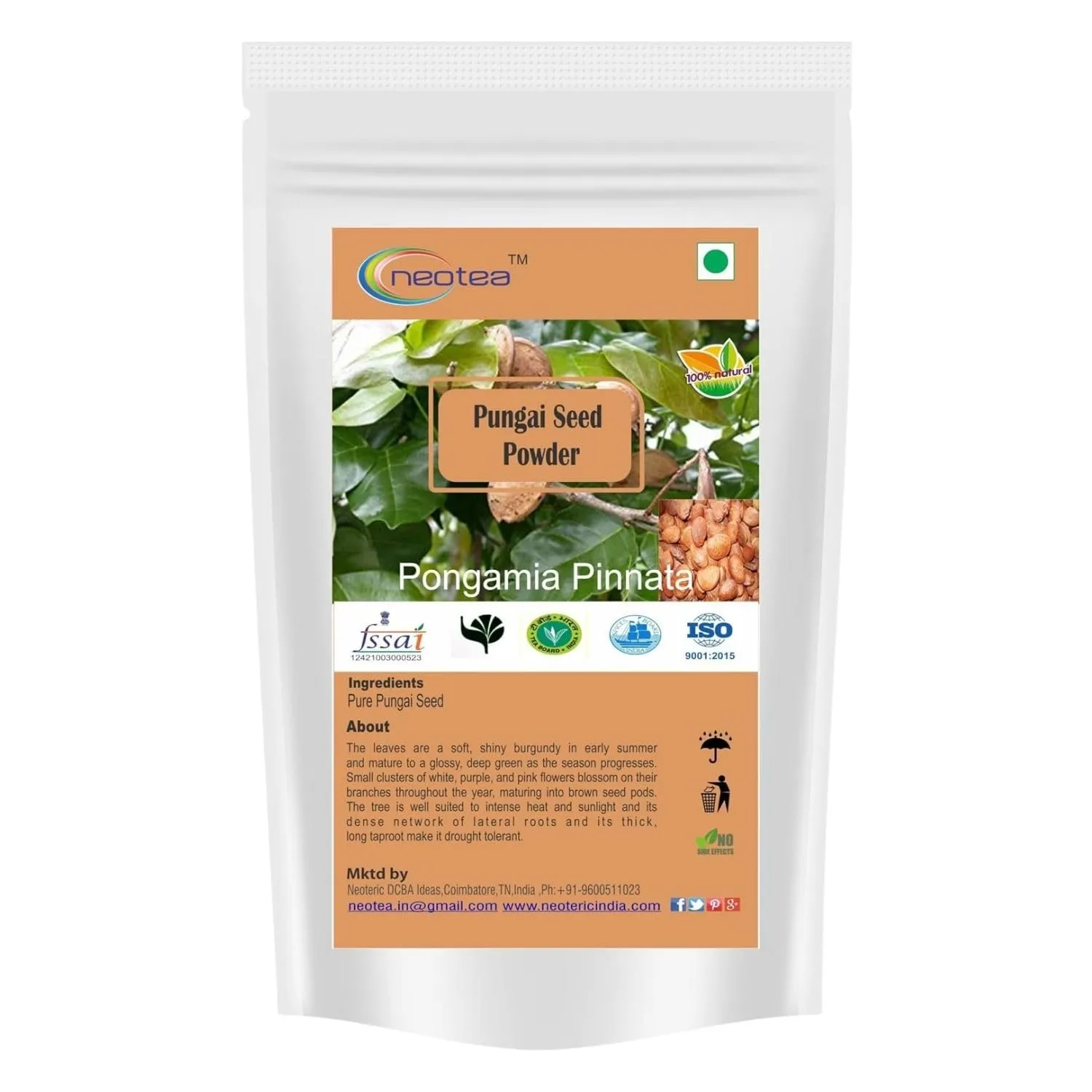 Pungai Seed Powder | Pongamia Pinnata Seed Powder | Finely Ground Natural Herbal Powder | Traditionally Used Botanical Ingredient | For Everyday Herbal & Personal Care Uses | 100% Natural