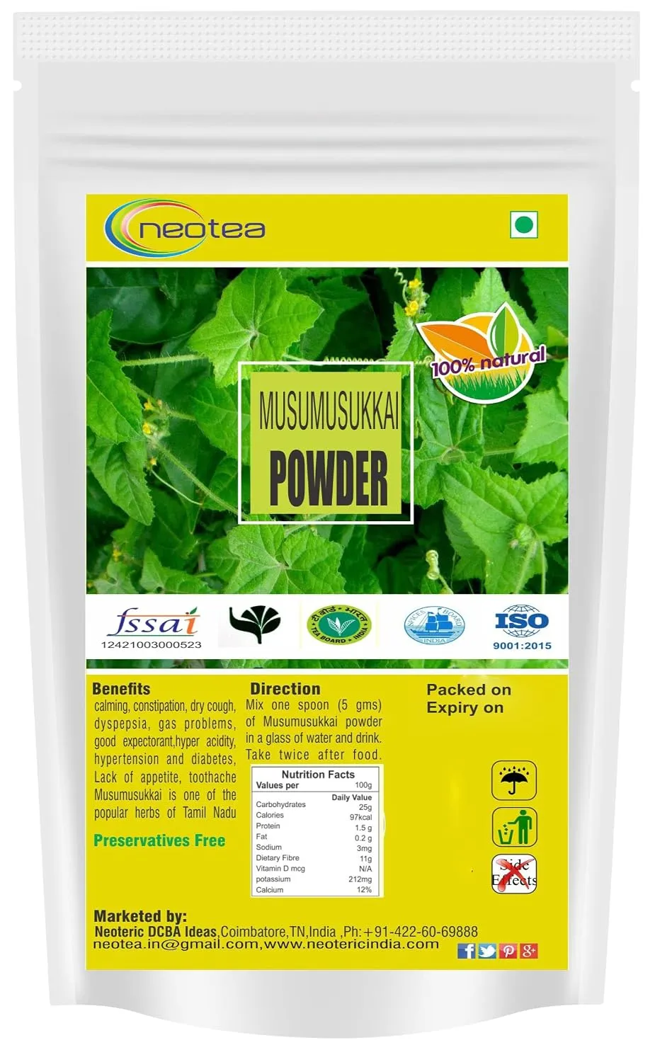 Musumusukkai Powder | Traditional Herbal Powder | Natural Musumusukkai Leaf Powder | 100% Pure & Natural | For Daily Wellness & Traditional Lifestyle