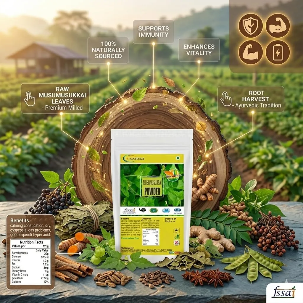 Musumusukkai Powder | Traditional Herbal Powder | Natural Musumusukkai Leaf Powder | 100% Pure & Natural | For Daily Wellness & Traditional Lifestyle