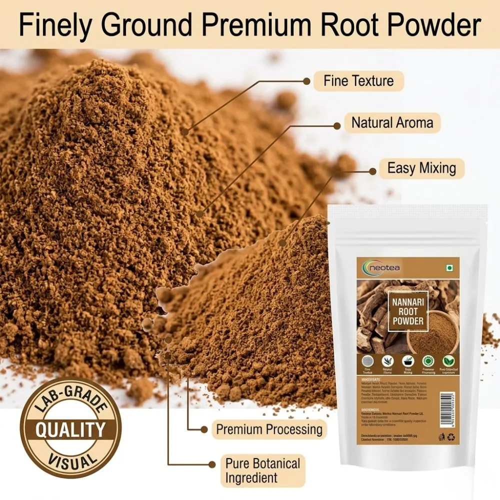 Nannari Root Powder 100% Natural Indian Sarsaparilla Powder | Nannari Churna | Herbal Wellness Powder | Traditionally Used for Refreshing Drinks
