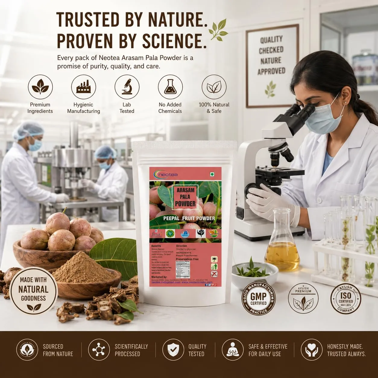 Peepal Tree Fruit Powder | Arasam Pazham Ficus Religiosa | Helpful for Cough Pitta Burning Sensation and Vomiting | 100% Pure and Natural and Sweet | Direct Source From Farmers