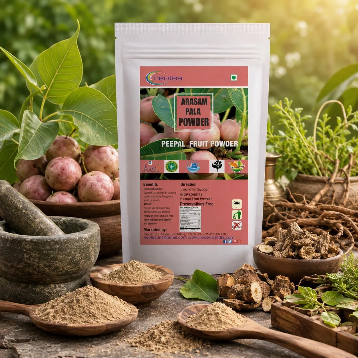 Peepal Tree Fruit Powder | Arasam Pazham Ficus Religiosa | Helpful for Cough Pitta Burning Sensation and Vomiting | 100% Pure and Natural and Sweet | Direct Source From Farmers