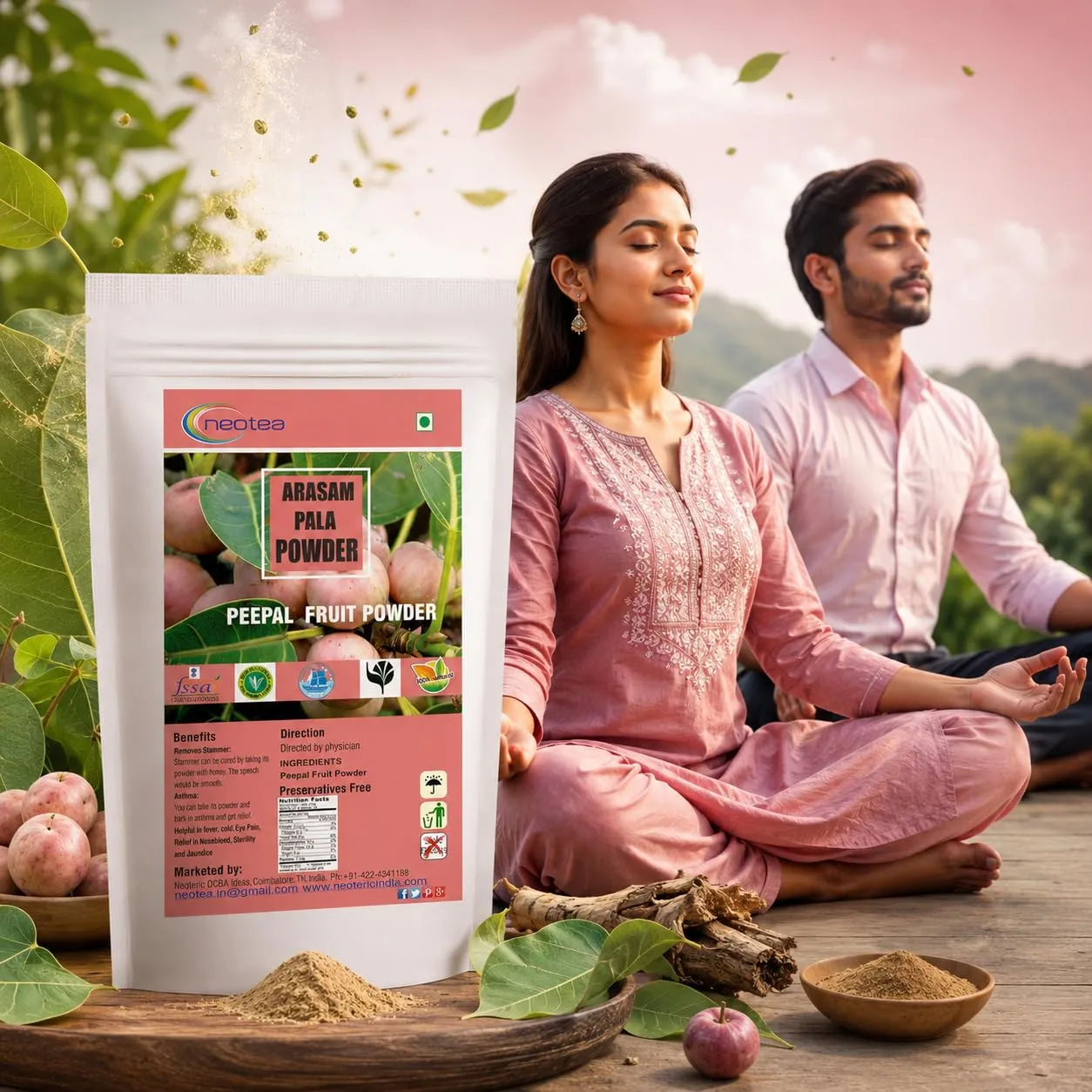 Peepal Tree Fruit Powder | Arasam Pazham Ficus Religiosa | Helpful for Cough Pitta Burning Sensation and Vomiting | 100% Pure and Natural and Sweet | Direct Source From Farmers