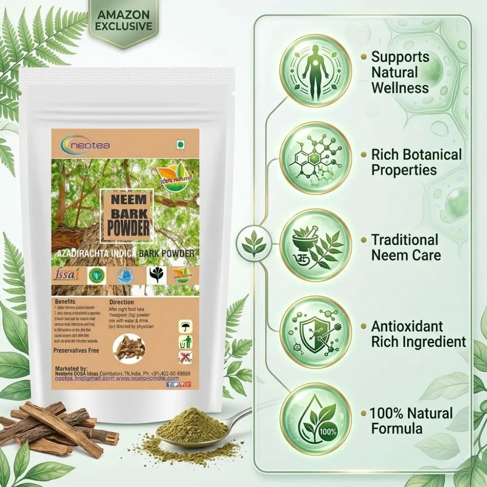 Neem Bark Powder 100% Natural Neem Tree Bark Herbal Powder | Traditionally Used Ayurvedic Ingredient | Supports Natural Wellness & Daily Herbal Lifestyle