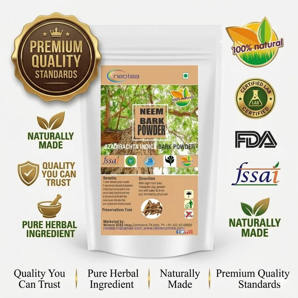 Neem Bark Powder 100% Natural Neem Tree Bark Herbal Powder | Traditionally Used Ayurvedic Ingredient | Supports Natural Wellness & Daily Herbal Lifestyle
