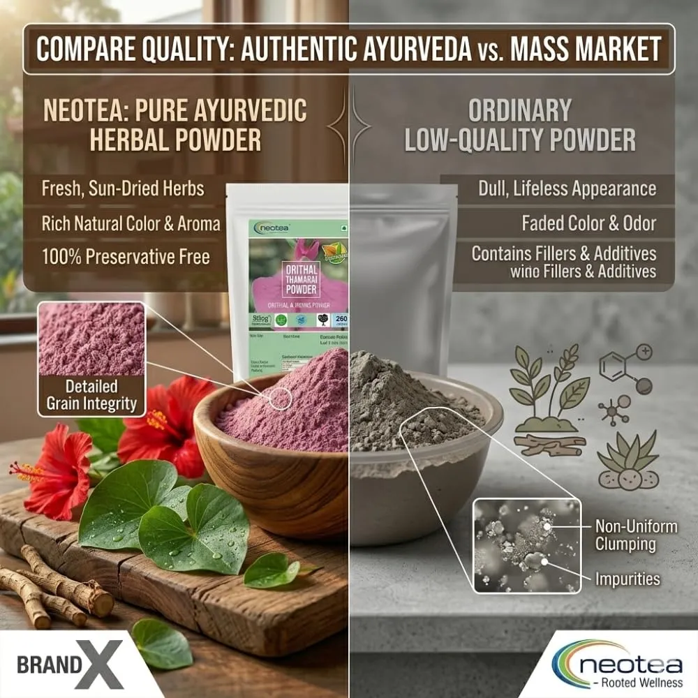 Orithal Thamarai Powder | Spade Flower Hybanthus Enneaspermus | Ratnapurush, Nilakobari, Ratanparas | 100% Natural Herbal Powder | No Added Flavors | Supports Health & Wellness | Boost Stamina for Men and Women