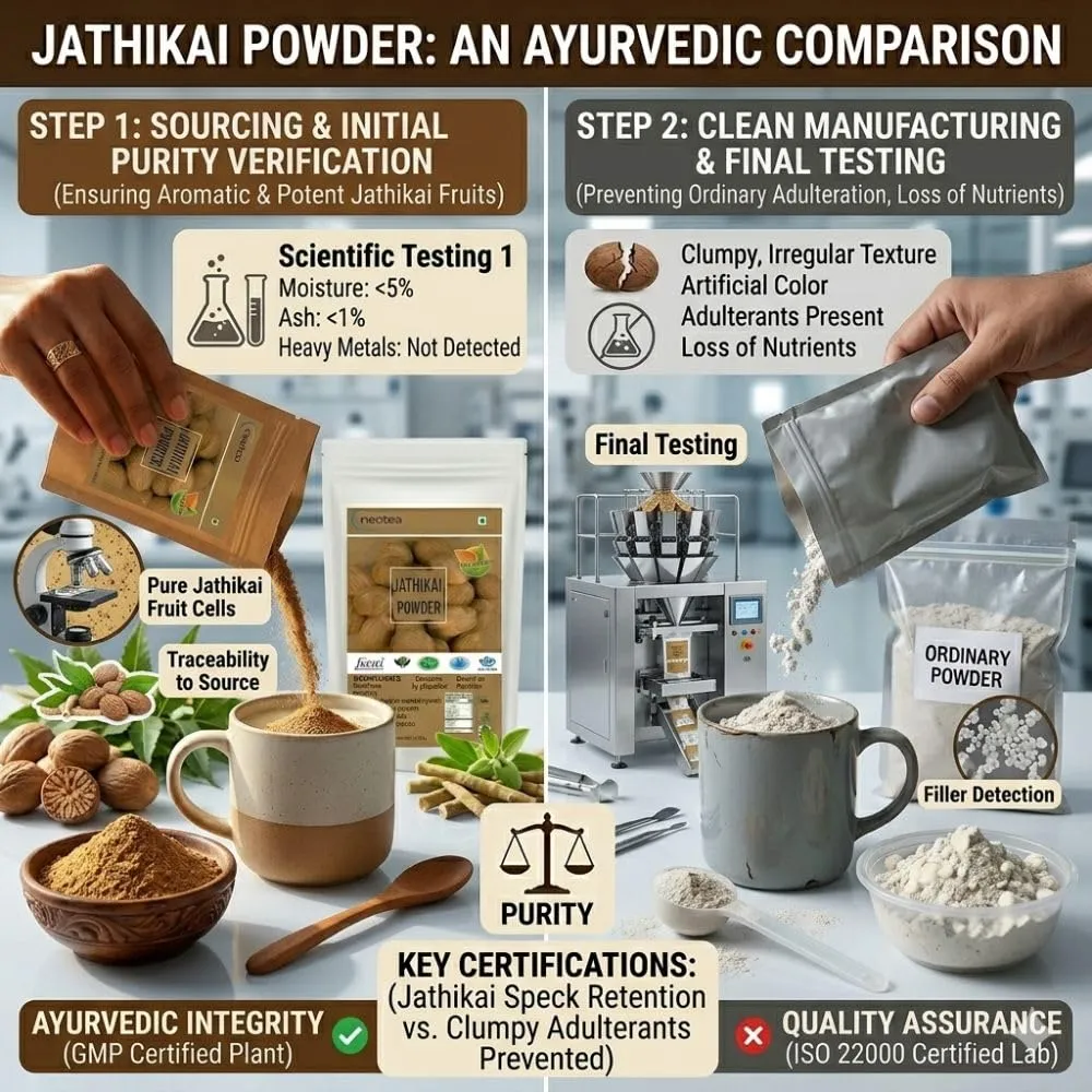 Nutmeg Powder | Ground Jaiphal | Farm Fresh & Organically Grown Jathikka | Pure & Natural Jathikai Powder | Premium Grade Quality | Zero Added Colors, Fillers, Additives, or Preservatives | Freshly Packed