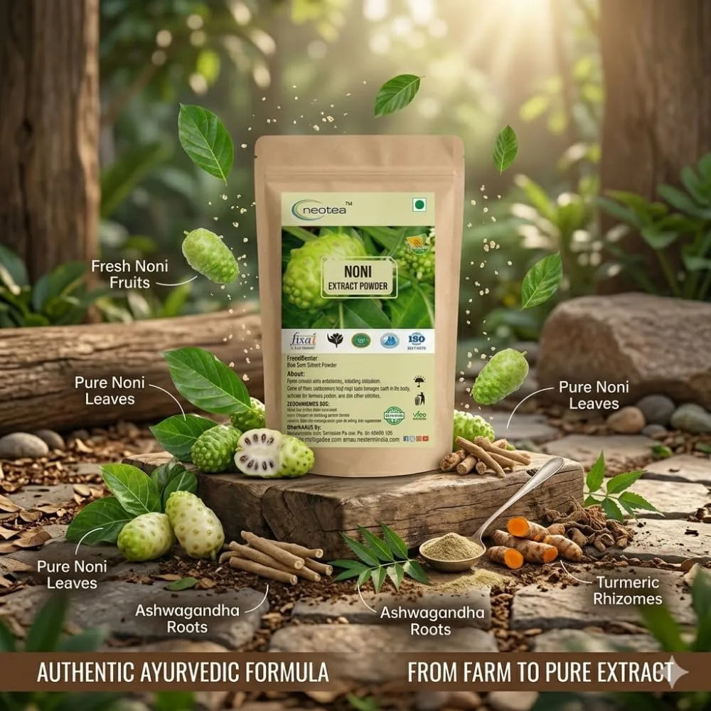 Noni Powder | Morinda Citrifolia Fruit Powder | Organic Beach Mulberry | Indian Great Mulberry | Whole Dried Non-GMO Noni | Natural Herbal Supplement | 100% Pure