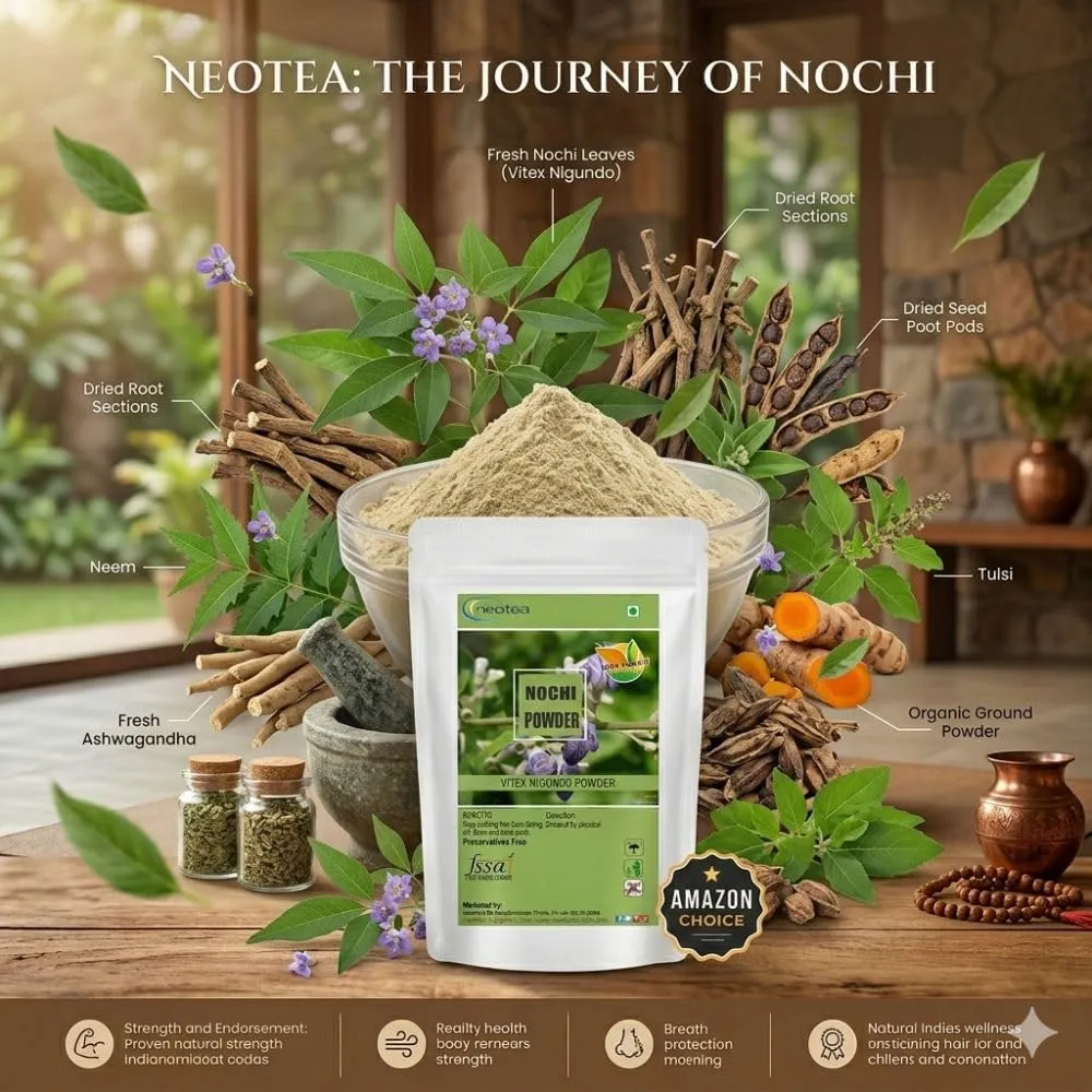 Nochi  Powder| Nirgundi Leaves Powder for Joint Pain Relief | Vitex Negundo, Chaste Tree, Nochi Leaves Churna | Natural Health Benefits for Inflammation & Mobility | Sambhalu, Nishinda, Sinduari