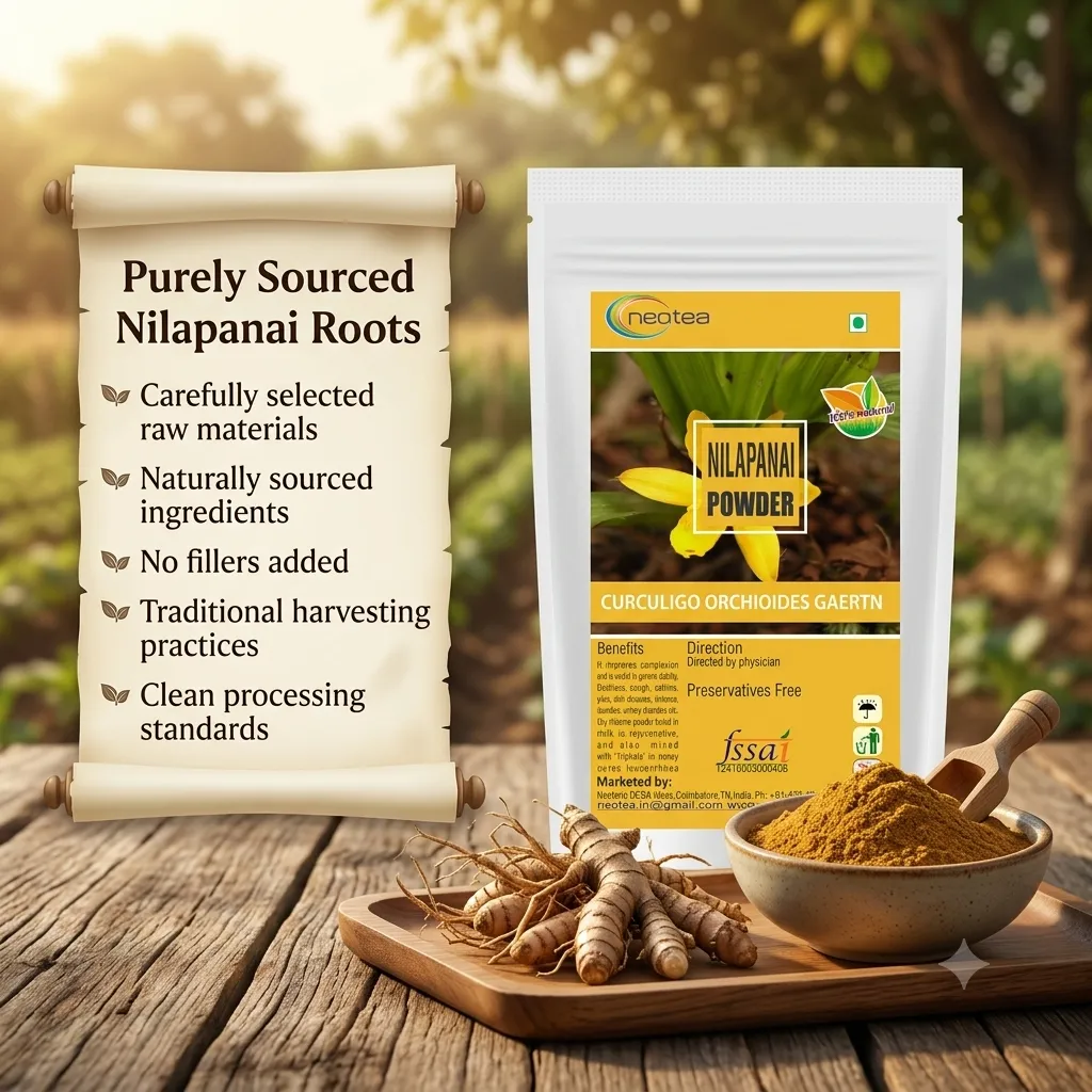 Nilapanai Kilangu Powder | Black Musli (Kali Musli) | Curculigo Orchioides | Nelpana | Nelamuli | Natural Nelatadi | Boosts Energy & Stamina | Improves Immunity | Supports Reproductive Health | Bone & Joint Support | Healthy Digestion