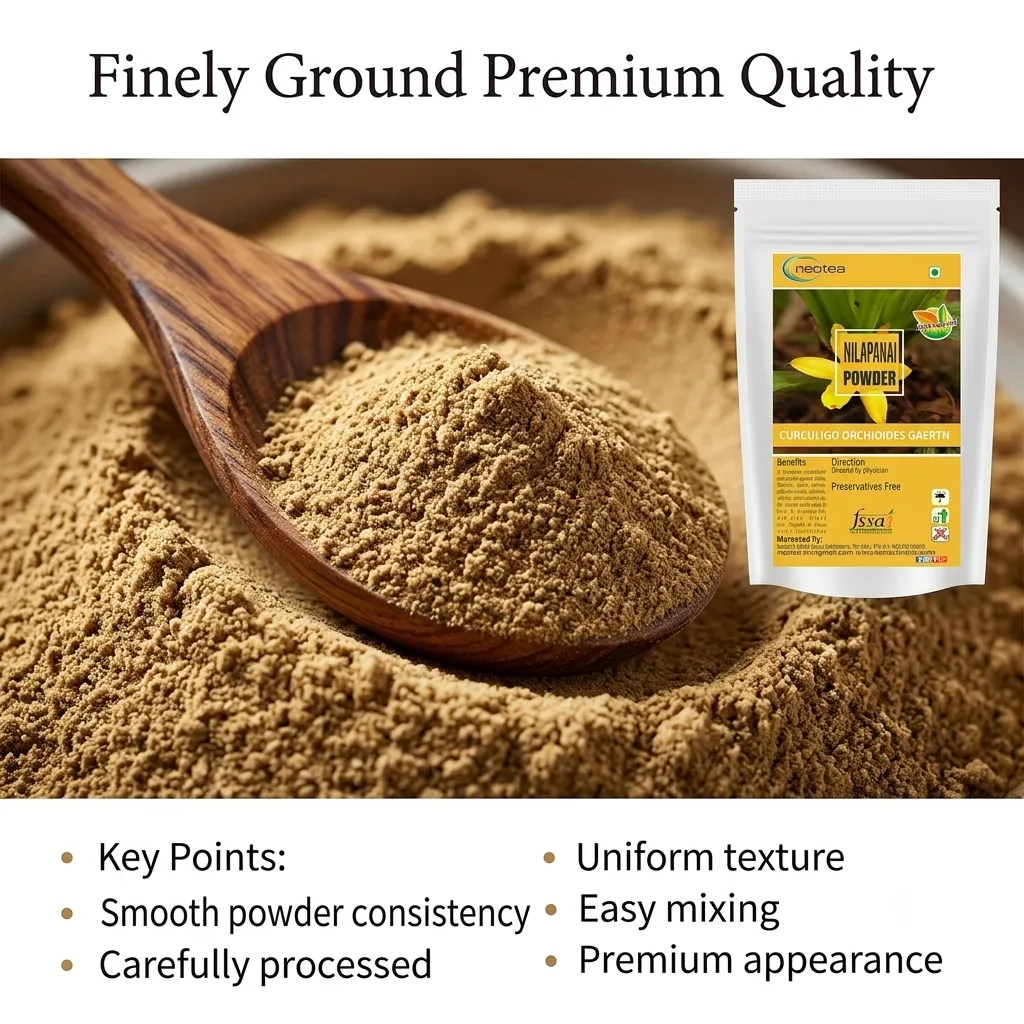 Nilapanai Kilangu Powder | Black Musli (Kali Musli) | Curculigo Orchioides | Nelpana | Nelamuli | Natural Nelatadi | Boosts Energy & Stamina | Improves Immunity | Supports Reproductive Health | Bone & Joint Support | Healthy Digestion