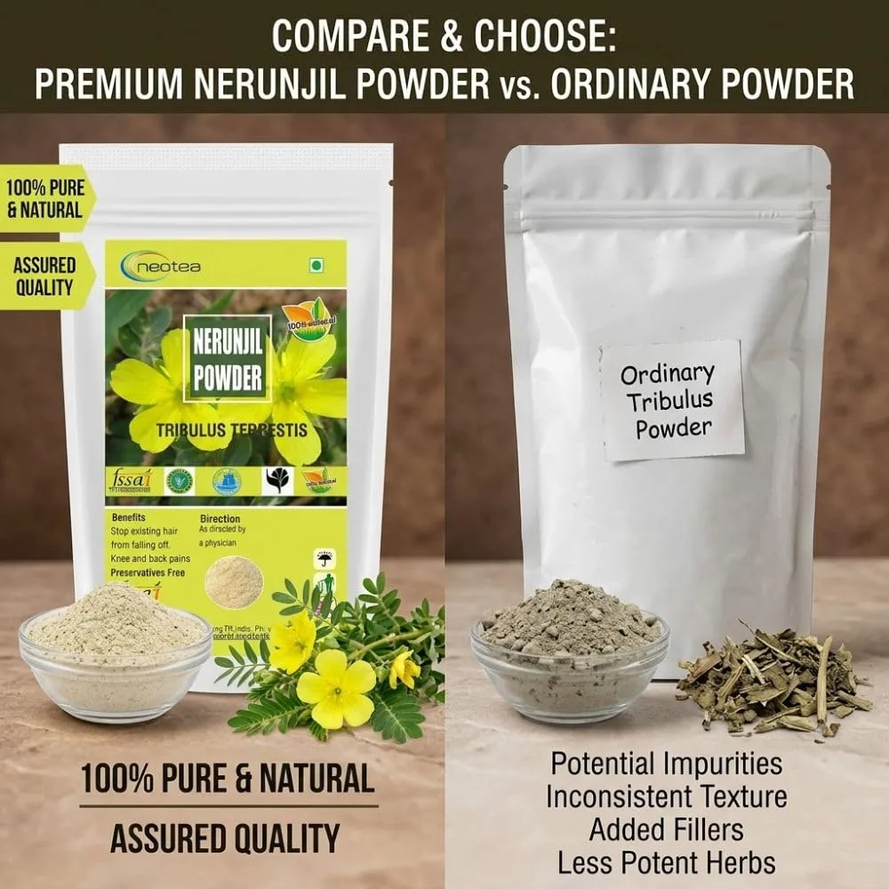 Nerunjil Powder (Tribulus terrestris) | 100% Natural Dried Nerunjil Herbal Powder | Finely Ground Traditional Botanical Ingredient | Carefully Processed & Packed for Everyday Use