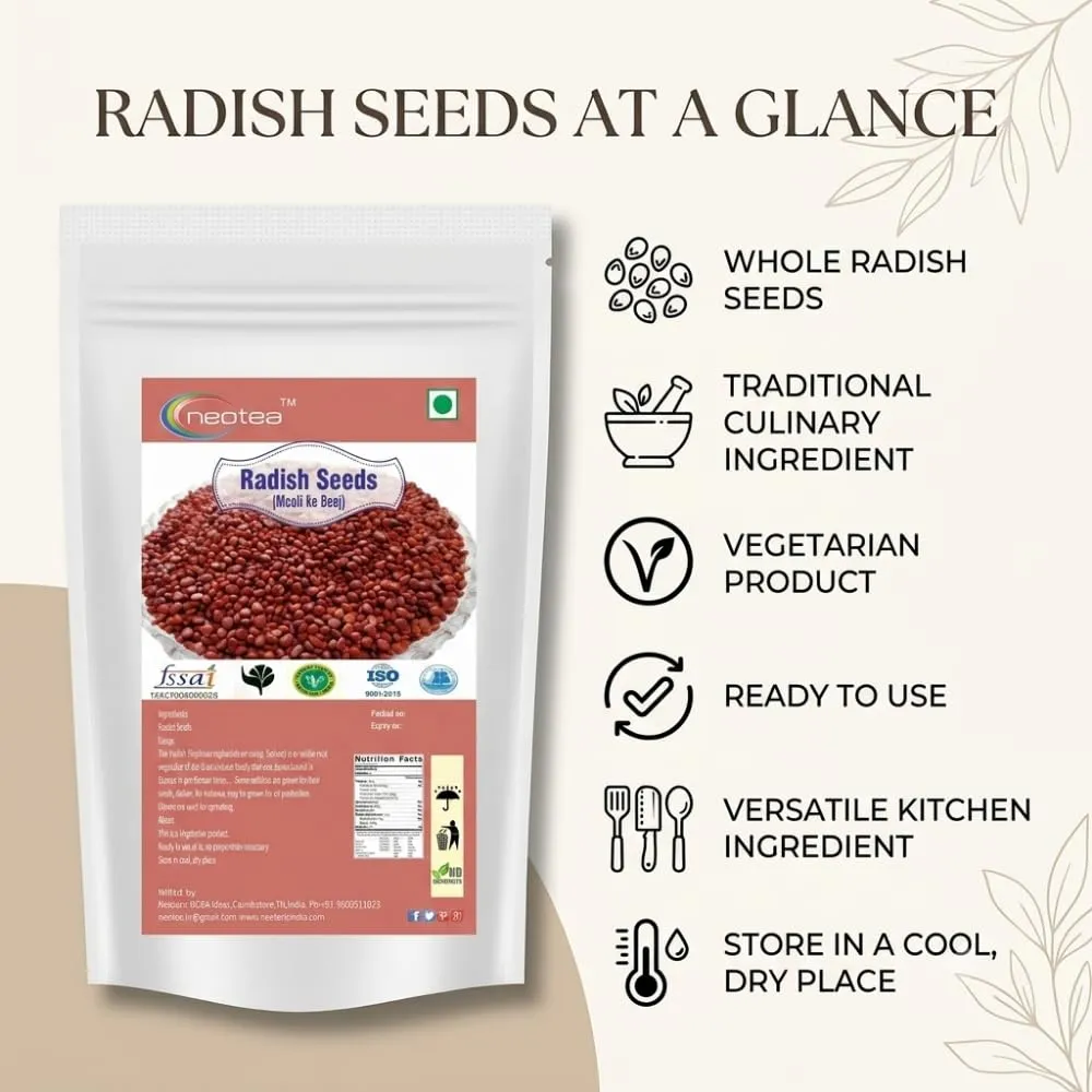Radish Seeds (Mullangi Vidhai) | 100% Natural Whole Radish Seeds | Carefully Selected & Hygienically Packed | Traditional Ingredient for Everyday Cooking & Herbal Preparations | Premium Quality